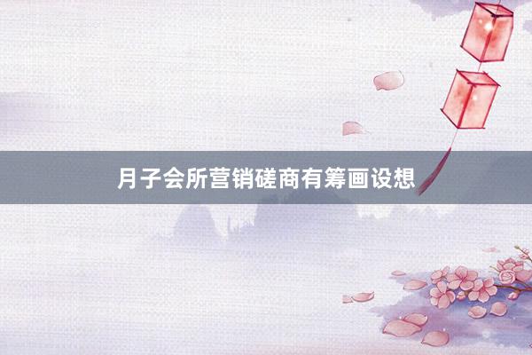 月子会所营销磋商有筹画设想